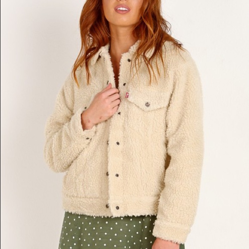 Levi's All Over Sherpa Trucker Cloud Cream